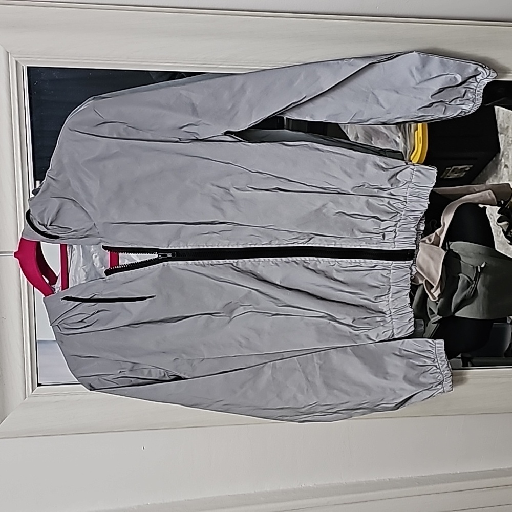 Silver Zip Up hoodie Size S